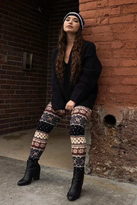 Winter Isle Design Leggings Chic Velvet Soft Leggings
