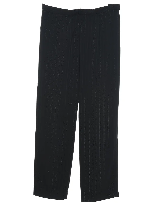 Black Printed Spot Design Trousers - W30 L26 Trousers Winter Warm