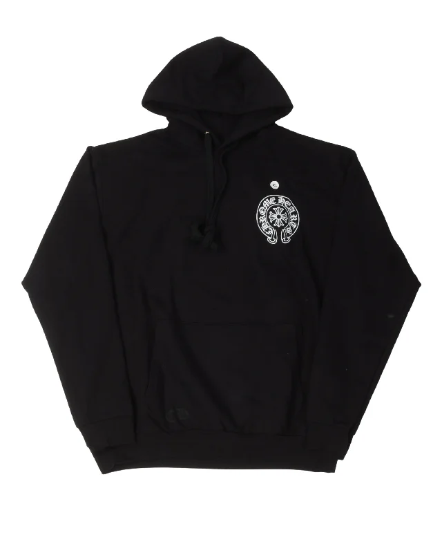 Los Angeles Exclusive Horseshoe Logo Pullover Hoodie Hoodie with Rolled Sleeves Casual Relaxed