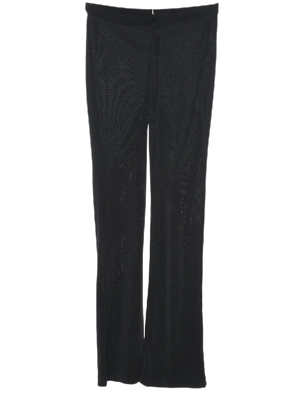 Black Trousers - W26 L31 Trousers Low Rise Relaxed