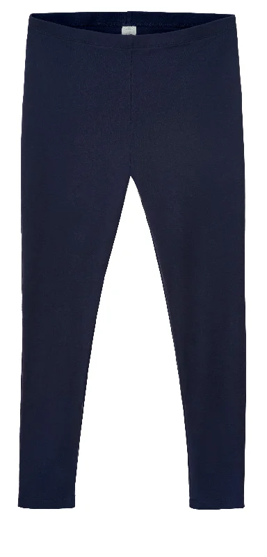 Women's Soft 100% Cotton Petite Leggings | Navy Stylish Stretch Pants Leggings