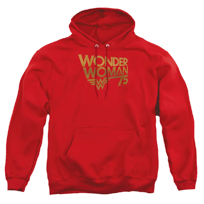 Wonder Woman Wonder Woman 75Th Anniversary Gold Logo - Pullover Hoodie Square Neck Pullover