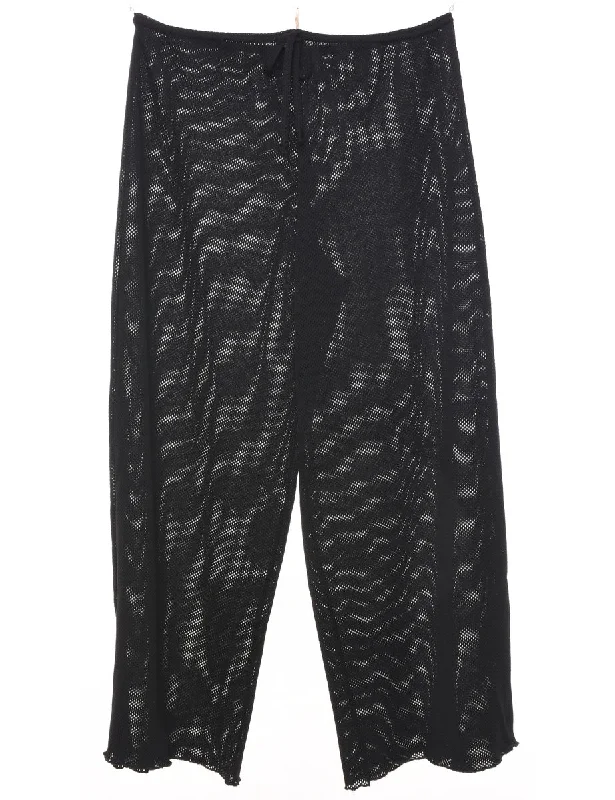 Black Sheer Trousers - W30 L26 Trousers Modern Contemporary