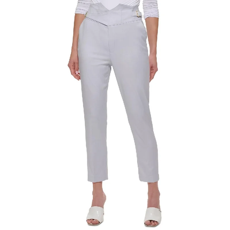 DKNY Womens High Rise Belted Trouser Pants Trousers Custom Made