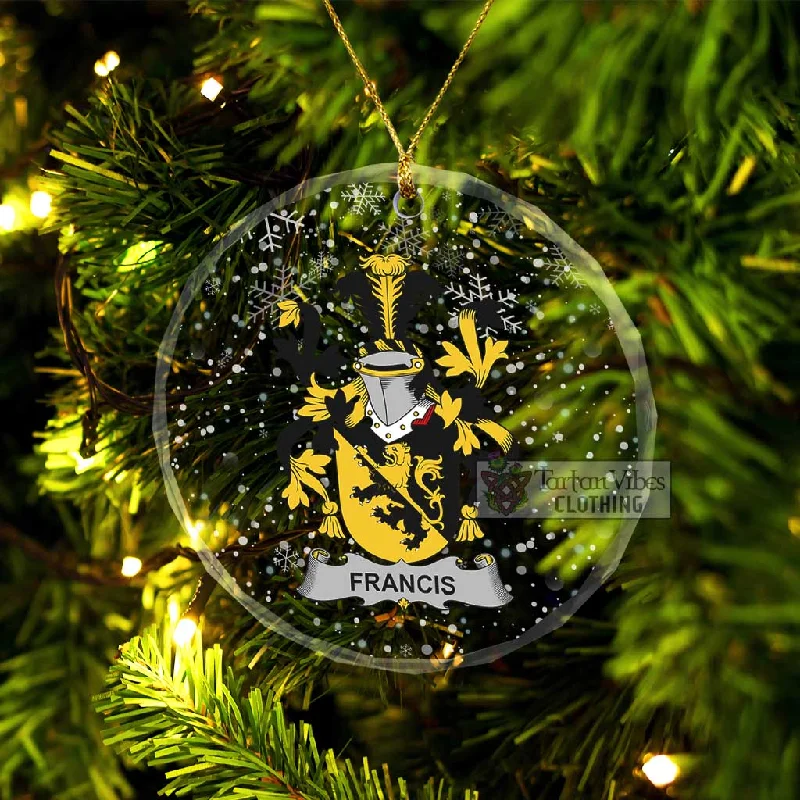 Francis Irish Clan Christmas Glass Ornament with Coat of Arms Tie-Waist Belted Drawstring Francis Irish Clan Christmas Glass Ornament with Coat of Arms Tie-Waist Belted Drawstring