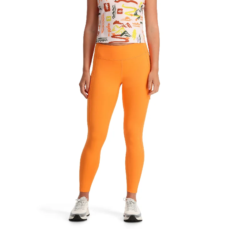 Womens Follow Me Trek Legging - Orange Glow Trendy Sporty Compression Leggings