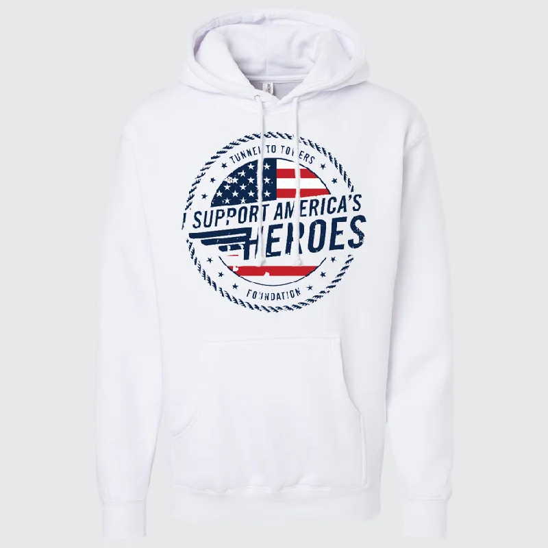T2T Heroes Hoodie – Unisex (White) CLEARANCE Hoodie with Zipper Versatile Modern