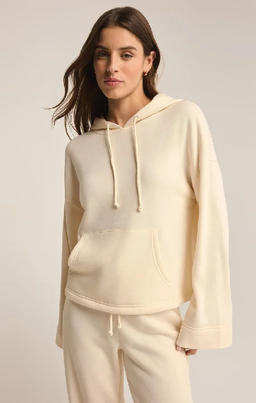 Z-Supply Lift Off Hoodie - SEA SALT Hoodie with Cuffed Sleeves Snug Secure