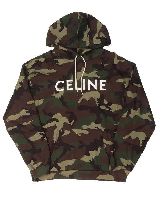 Camouflage Logo Hoodie Hoodie with Reflective Safety Nightwear