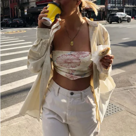 Sexy Floral Crop Top for Raves Faux Fur Fabric Real Fur Fabric Shearling Fabric