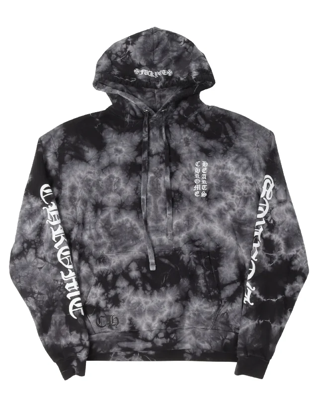Tie Dye Horseshoe Logo Hoodie Hoodie with Metallic Shiny Futuristic