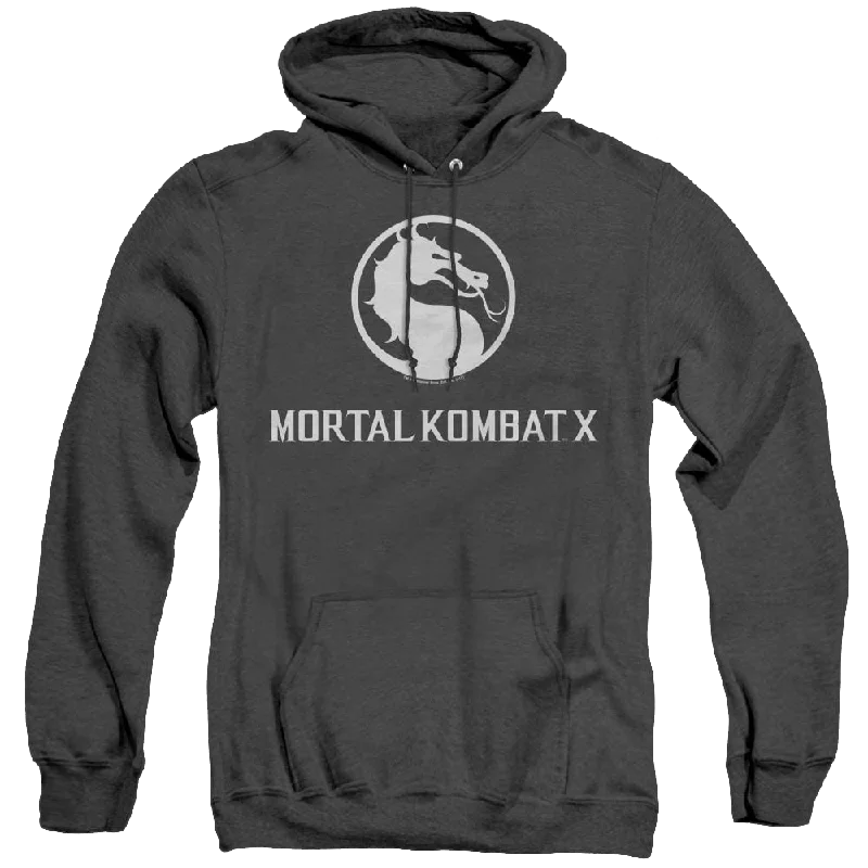 Mortal Kombat Dragon Logo - Heather Pullover Hoodie Cap Sleeve Casual
