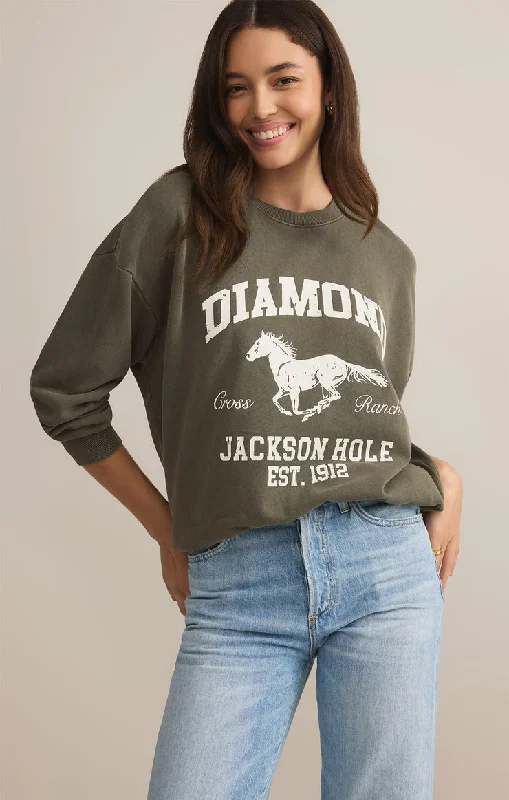 Z-Supply Diamond Sunday Sweatshirt - GRAPE LEAF Hoodie with Turtle Neck Cozy Winter