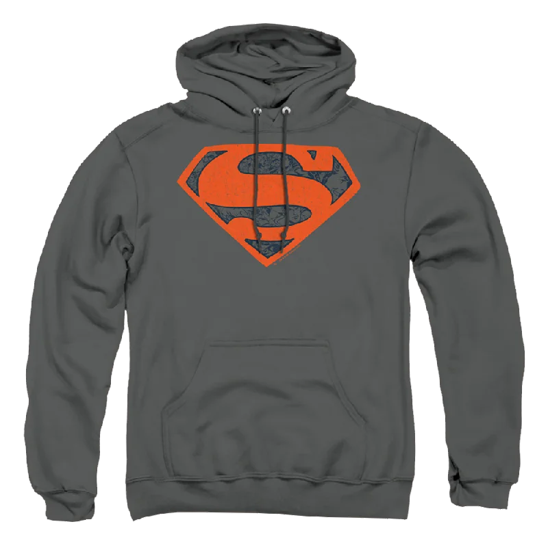Superman Vintage Shield Collage - Pullover Hoodie Chunky Knit Pullover