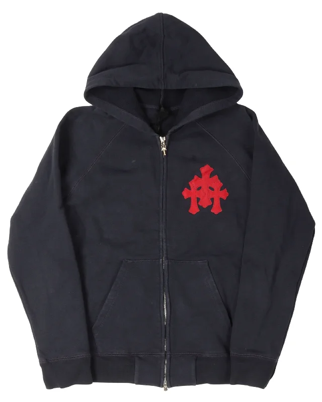 Paper Jam Cemetery Cross Patch Hoodie Hoodie with Tie-Dye Psychedelic Retro