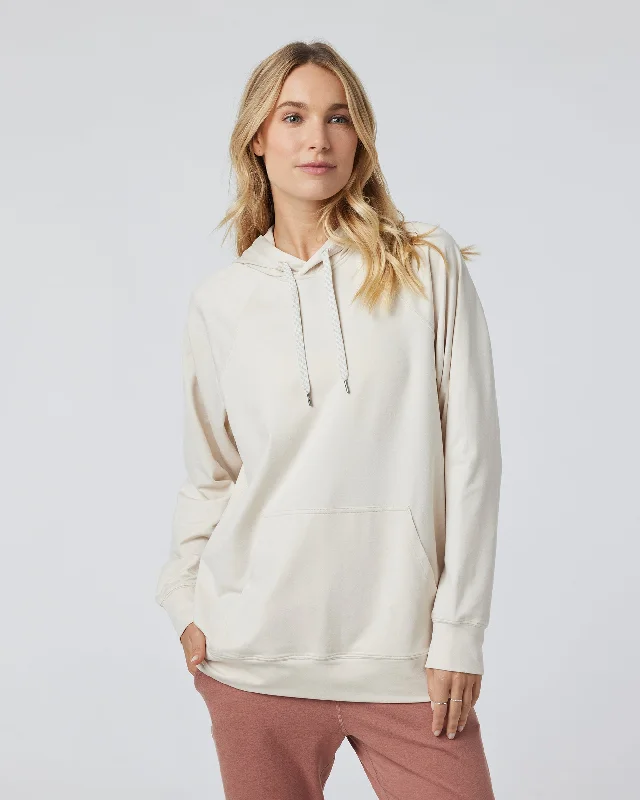 Vuori Halo Oversized Hoodie - MILKWEED HEATHER Hoodie with Magnetic Closure Innovative Modern