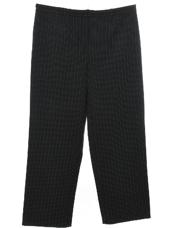 Black Striped Trousers - W36 L30 Trousers practical durable