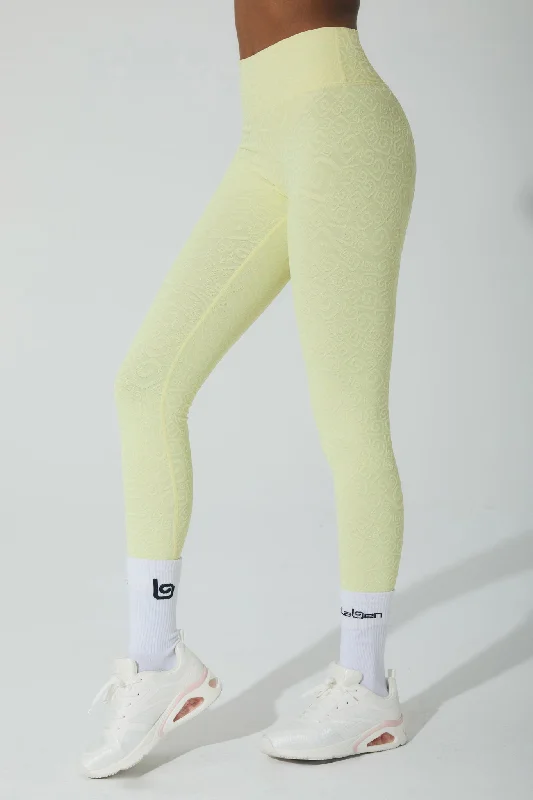 Déese Fleur 3D Leggings - Yellow Pearl Comfortable Cold Weather Leggings