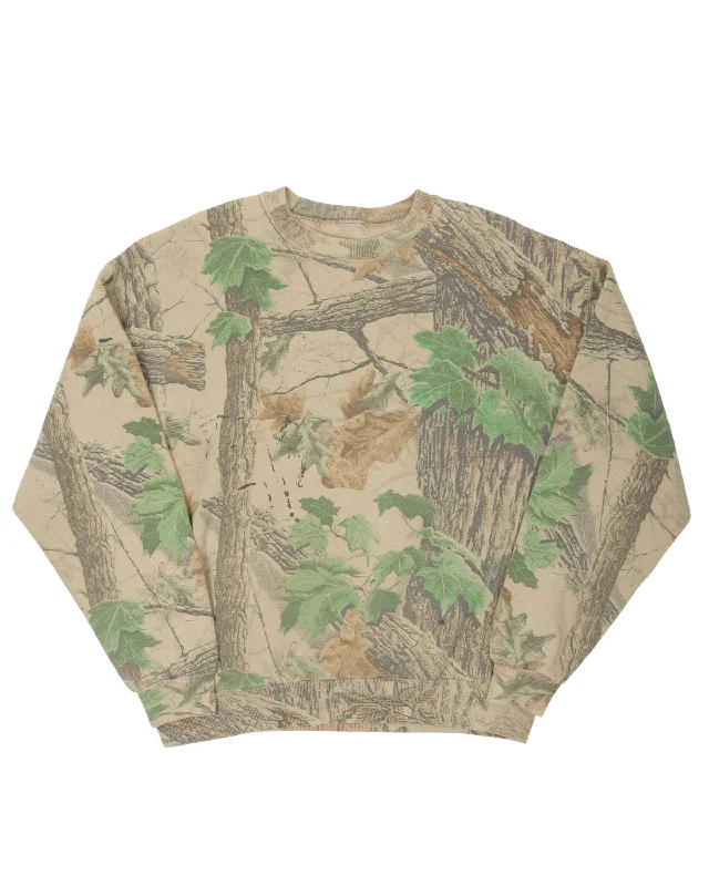 Tree Camo Sweatshirt Hoodie with V-Neck Classic Versatile