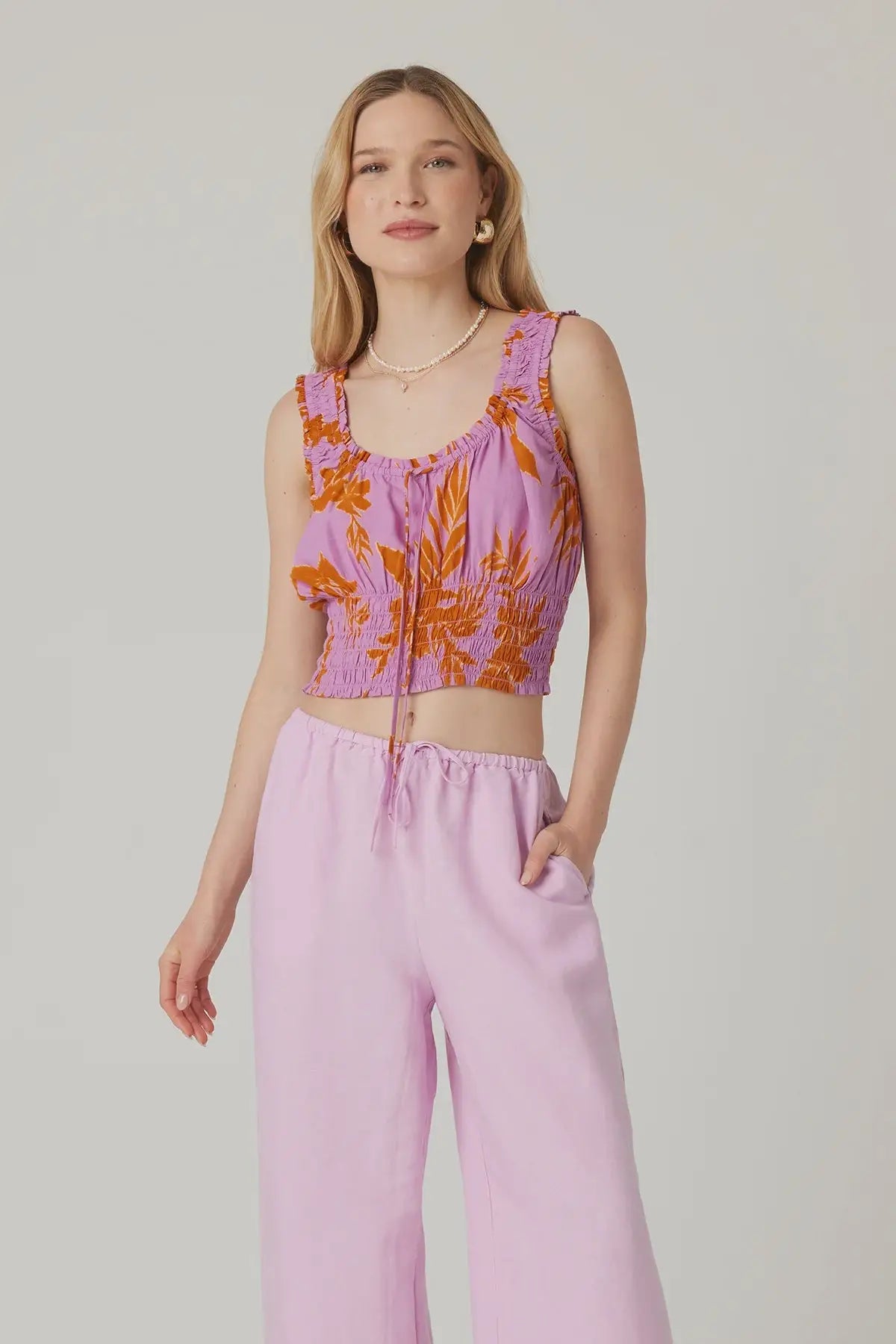 JENNIFER CROP TOP Fleece Nylon Spandex