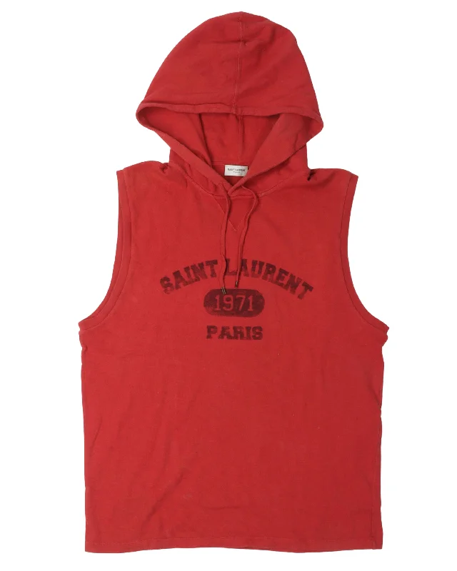 Sleeveless Hoodie Hoodie with Hem Elastic Stretchable Comfortable