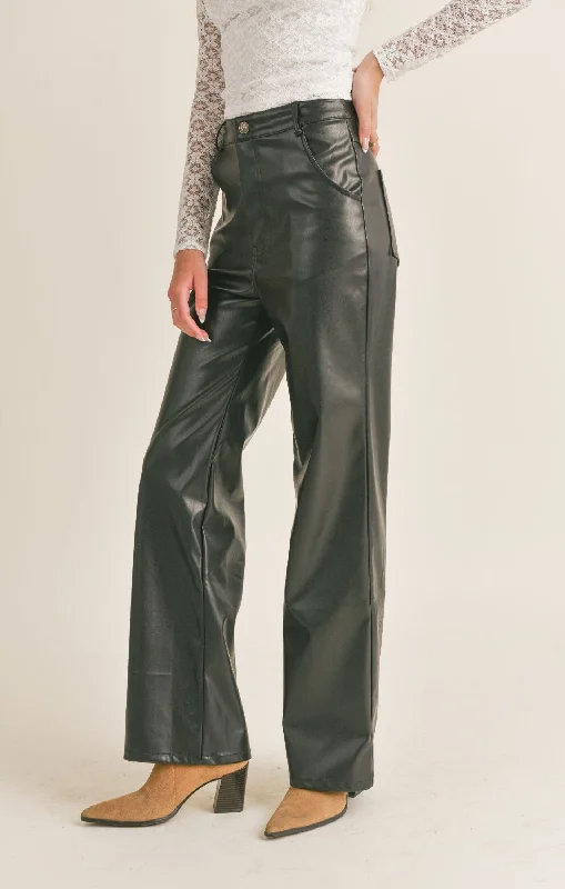 VEGAN LEATHER TROUSER Trousers fashionable chic