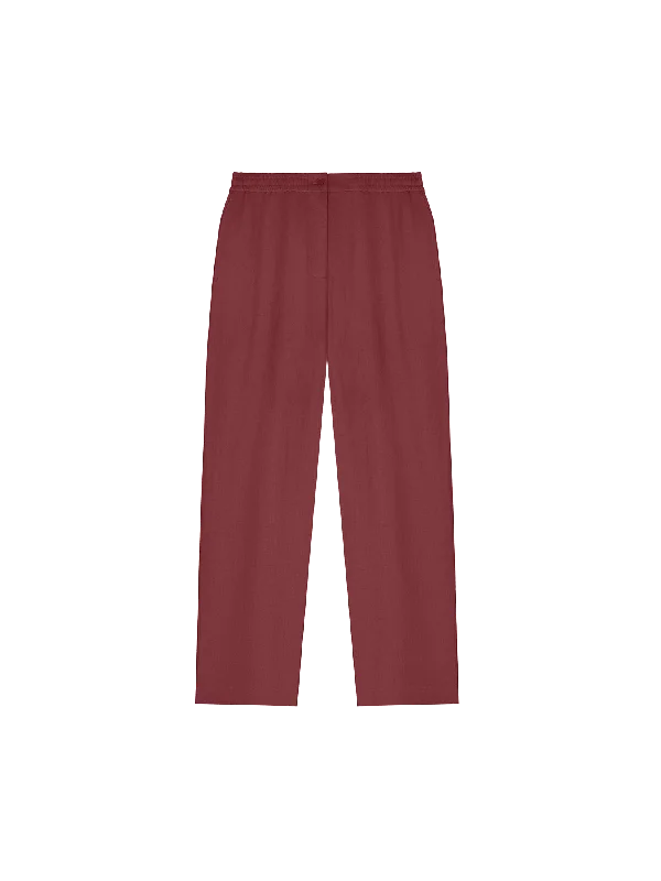 Women's DNA Linen Trousers—garnet red Trousers cozy comfortable