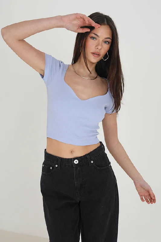 SWEETHEART NECK SHORT SLEEVE CROP TOP Front Pockets Side Pockets Patch Pockets