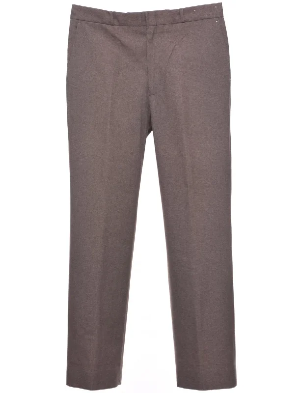 Beige Trousers - W34 L31 Trousers Solid Black