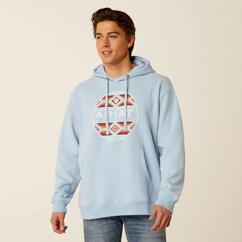 Ariat Men's Canyon Southwest Circle Pullover Hoodie in Soft Chambray (Available in Tall Sizes) Plunging Neck Pullover Ariat Men's Canyon Southwest Circle Pullover Hoodie in Soft Chambray (Available in Tall Sizes) Plunging Neck Pullover