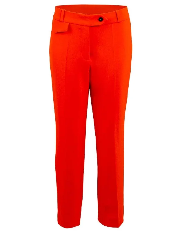 Flame Red Cigarette Trouser Trousers Versatile Stylish