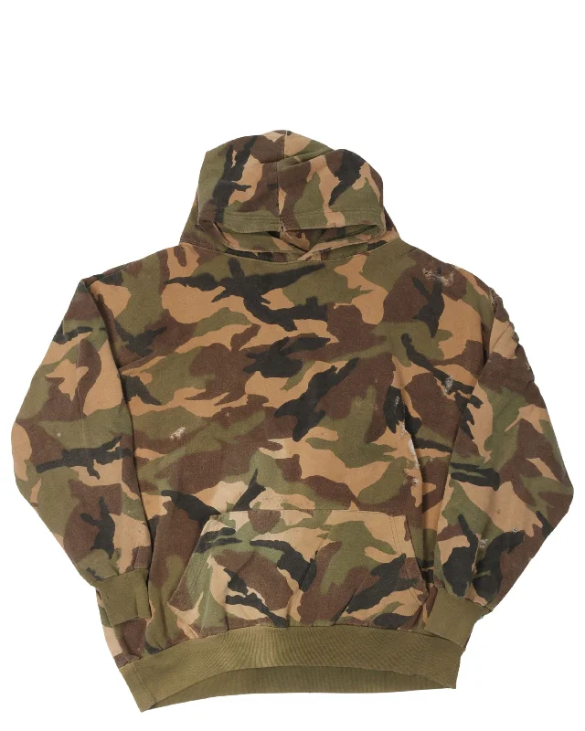 Distressed Camouflage Hoodie Hoodie Jacket Zipper Layering