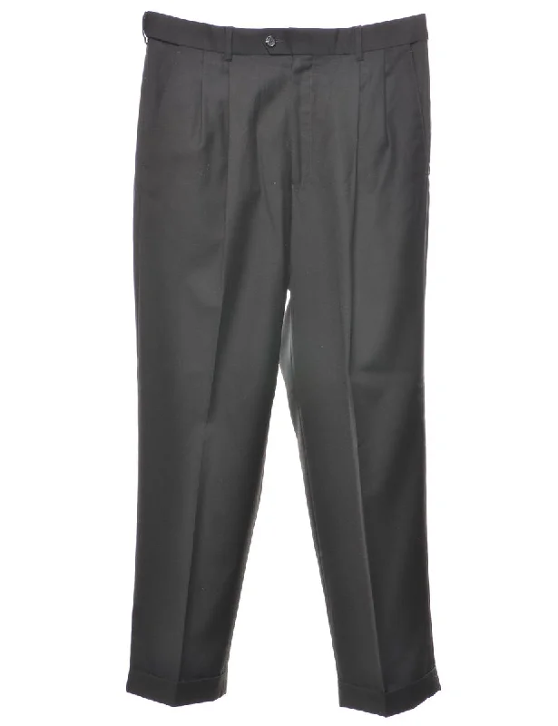 Black Classic Suit Trousers - W34 L30 Trousers versatile functional
