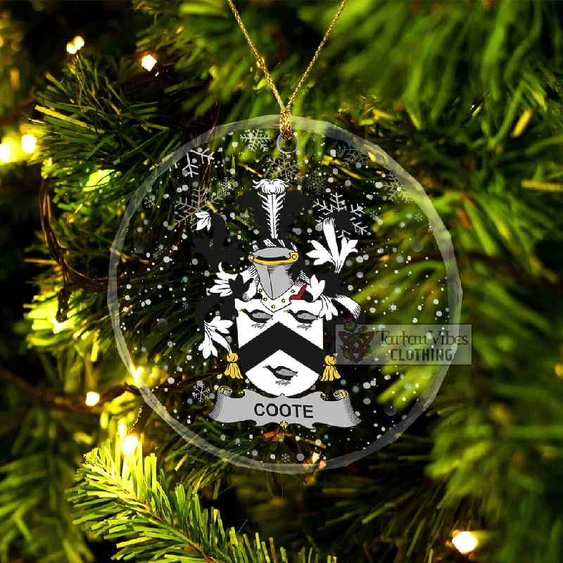 Coote Irish Clan Christmas Glass Ornament with Coat of Arms Kimono Robe Cloak