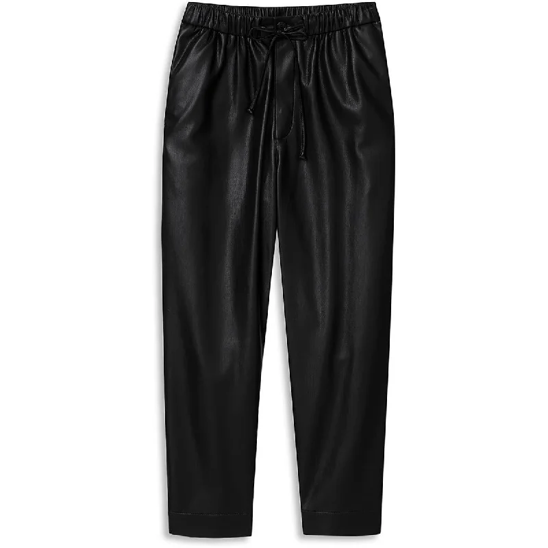 Nanushka Mens Drawstring Hem Faux Leather Trouser Pants Trousers Harem Relaxed Fit