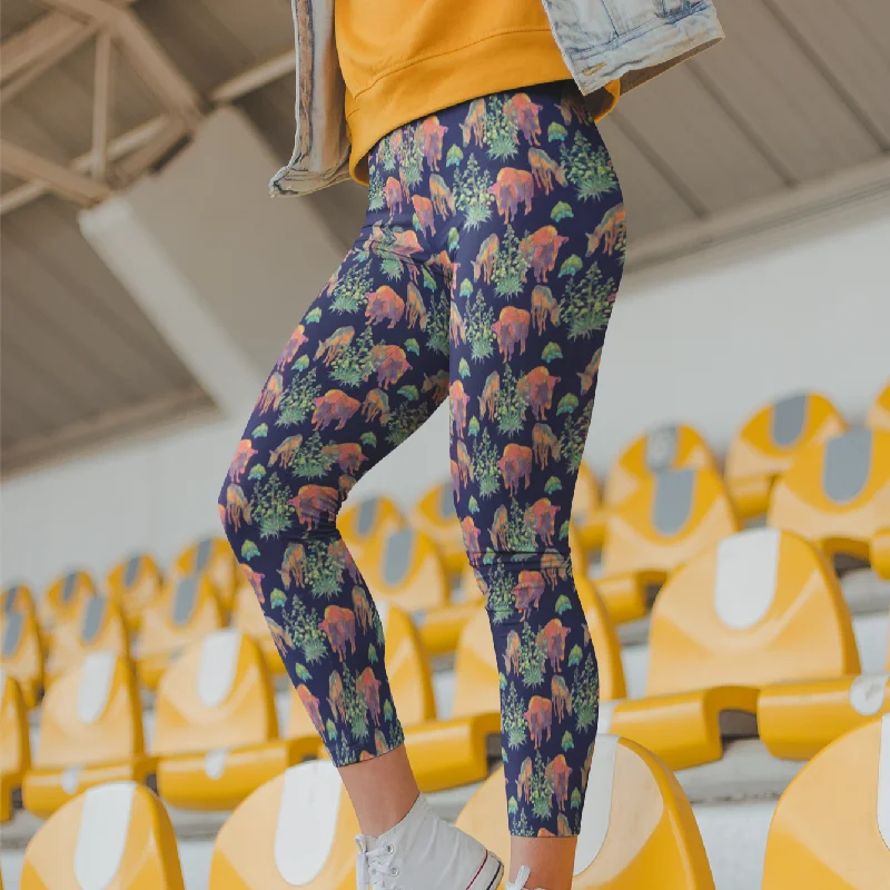 Watercolor Desert Capri Leggings Trendy Patterned Leggings