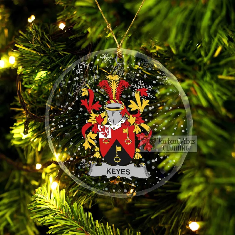 Keyes Irish Clan Christmas Glass Ornament with Coat of Arms Tailored Straight A-Line