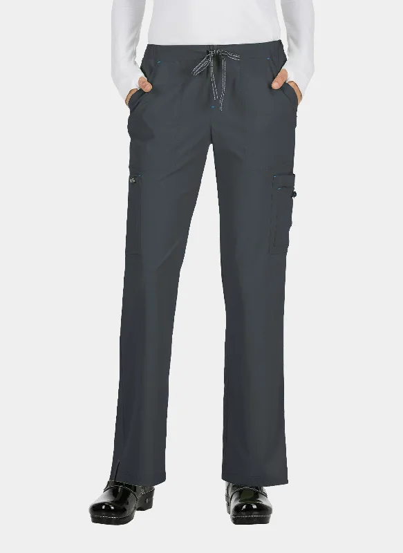 Koi Basics Holly Scrub Trousers - Charcoal Trousers Striped Patterned