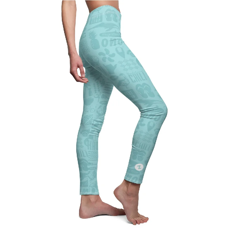 Zippy's Iconic Long Leggings - Blue Trendy Side-Pocket Leggings