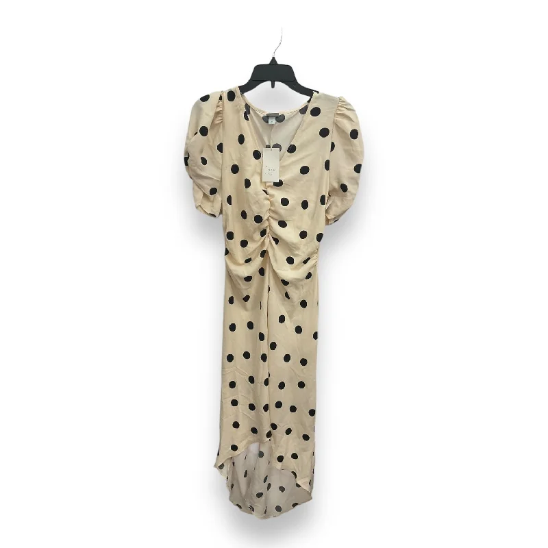 Dress Casual Midi By A New Day In Polkadot Pattern, Size: M Fashionable Sheer Sleeve Midi Dress Dress Casual Midi By A New Day In Polkadot Pattern, Size: M Fashionable Sheer Sleeve Midi Dress