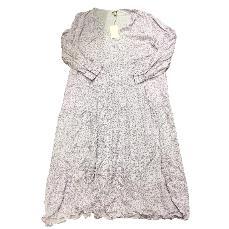 Dress Casual Midi By A New Day In Purple, Size: L Elegant Sleeveless Midi Dress