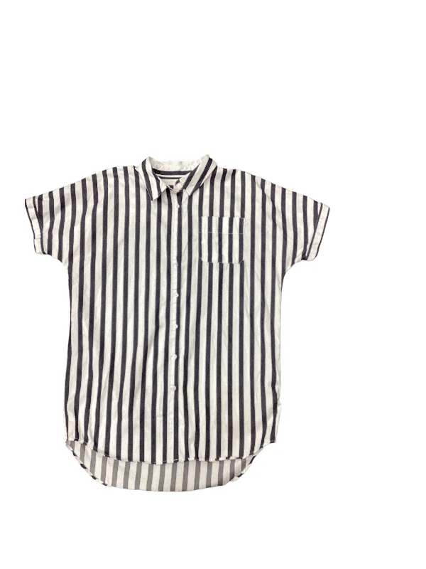Dress Casual Midi By A New Day In Striped Pattern, Size: L Classic Black Midi Dress