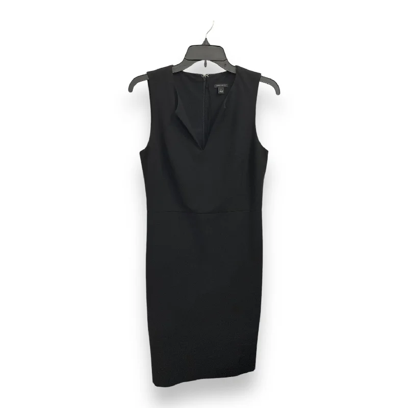Dress Casual Midi By Ann Taylor In Black, Size: 4 Trendy Ruffled Sleeve Midi Dress
