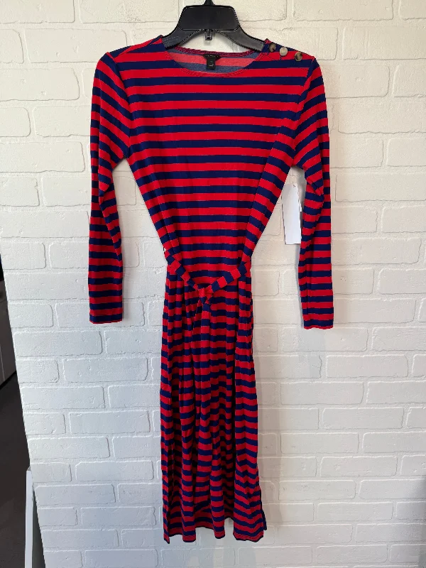 Dress Casual Midi By Ann Taylor In Blue & Red, Size: Xs Elegant Maxi-Midi Hybrid Dress Dress Casual Midi By Ann Taylor In Blue & Red, Size: Xs Elegant Maxi-Midi Hybrid Dress