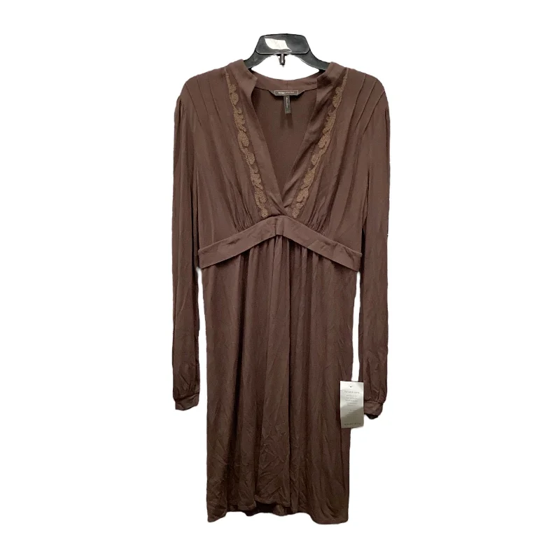 Dress Casual Midi By Bcbgmaxazria In Brown, Size: L Trendy Off-Shoulder Ruffle Midi Dress Dress Casual Midi By Bcbgmaxazria In Brown, Size: L Trendy Off-Shoulder Ruffle Midi Dress