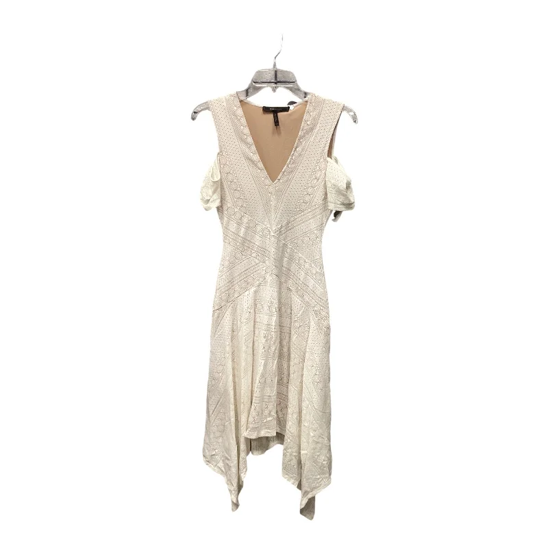 Dress Casual Midi By Bcbgmaxazria In Cream, Size: Xs Fashionable Skater Midi Dress