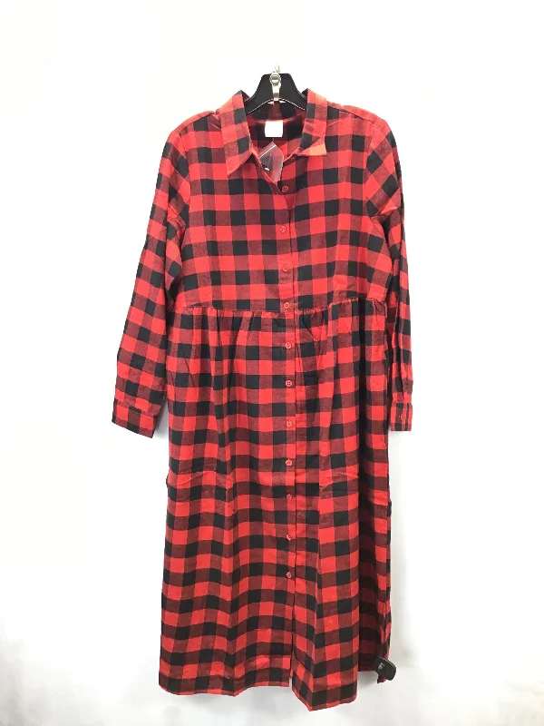 Dress Casual Midi By Blair In Black & Red, Size: Petite M Comfortable Ribbed Midi Dress Dress Casual Midi By Blair In Black & Red, Size: Petite M Comfortable Ribbed Midi Dress