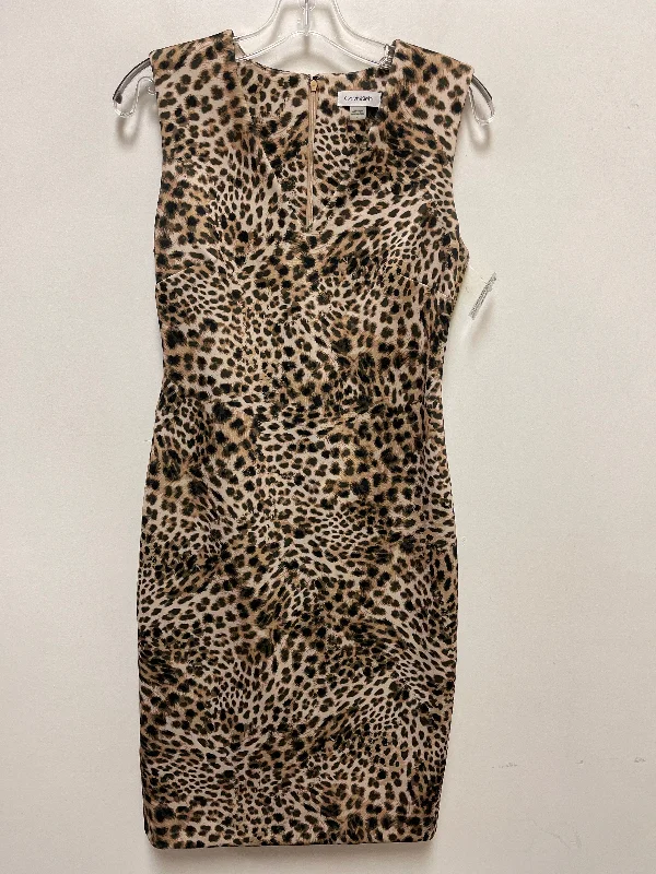 Dress Casual Midi By Calvin Klein In Animal Print, Size: S Chic Floral Print Midi Dress Dress Casual Midi By Calvin Klein In Animal Print, Size: S Chic Floral Print Midi Dress
