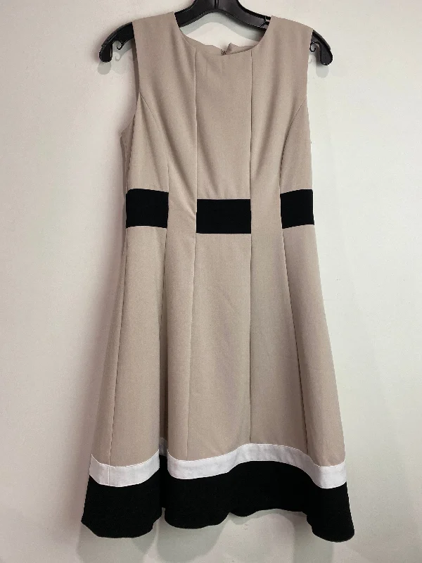 Dress Casual Midi By Calvin Klein In Beige, Size: S Trendy Shift Midi Dress