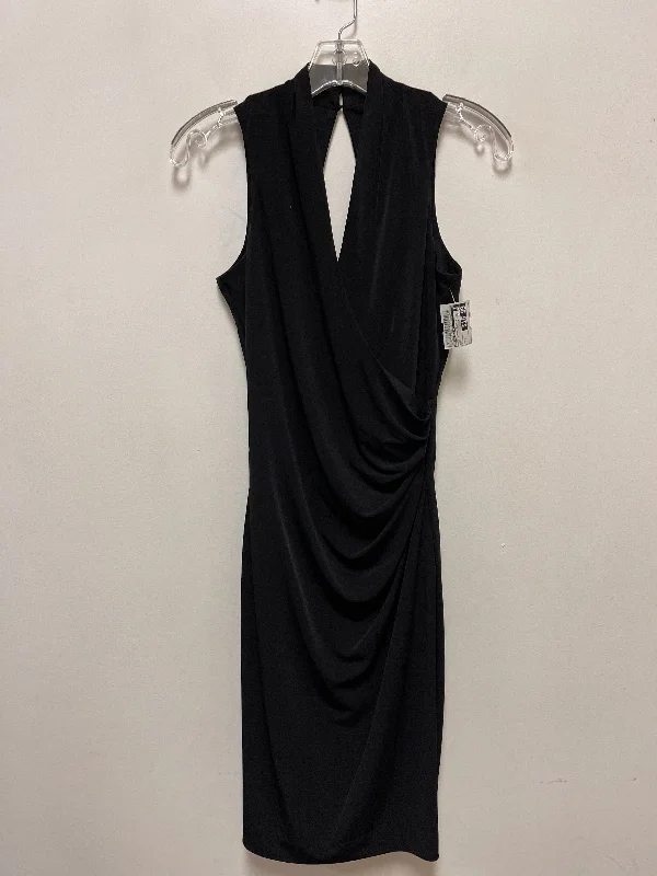 Dress Casual Midi By Calvin Klein In Black, Size: S Trendy Long Sleeve Midi Dress